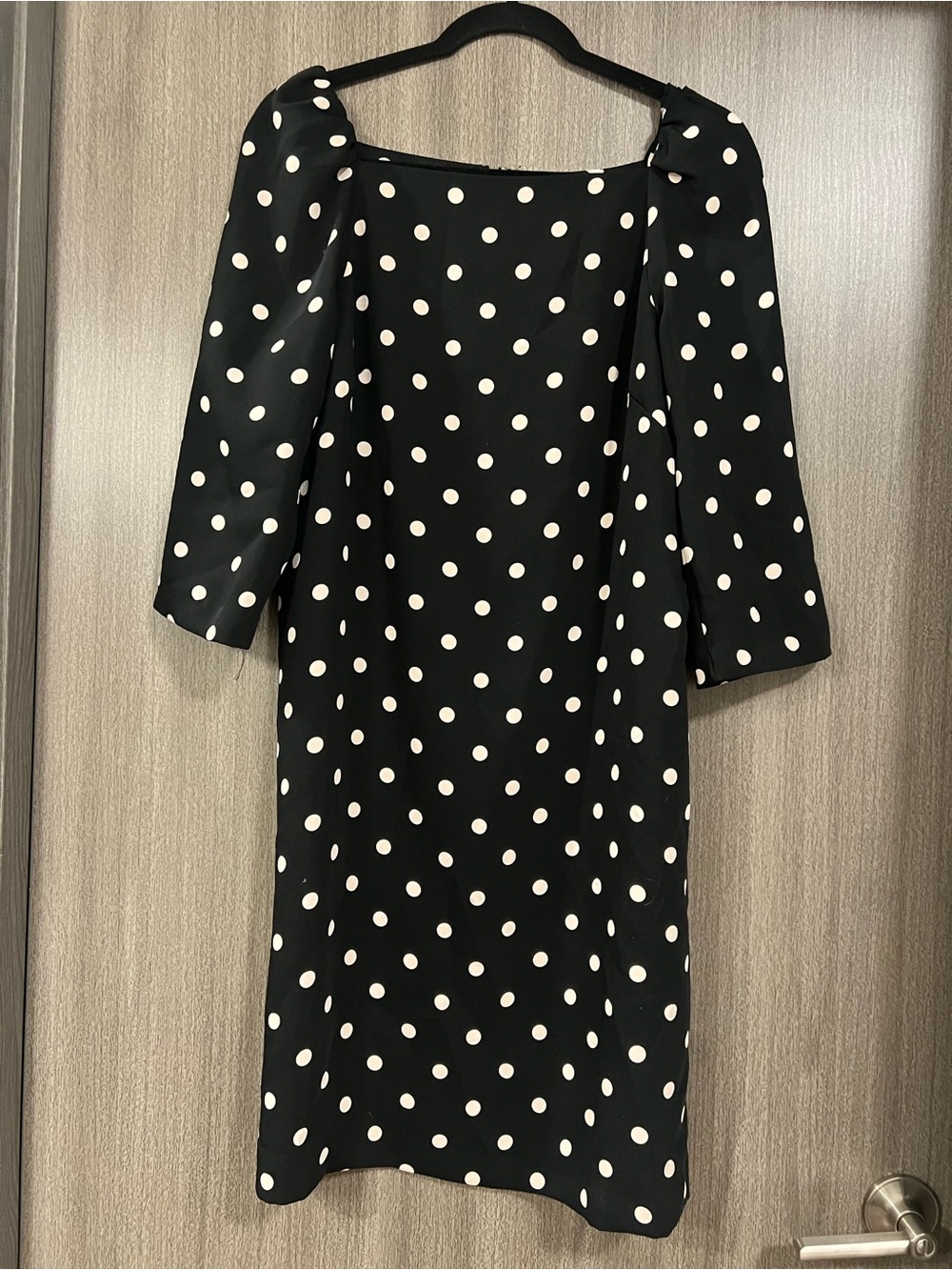 Ann Taylor Black and White Polka Dot Midi Dress